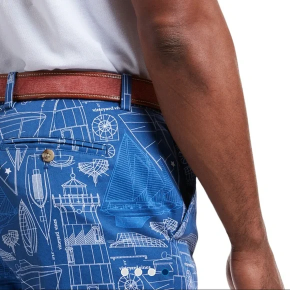 Vineyard Vines Cap Cod Blueprint Breaker Shorts - Picture 4 of 8